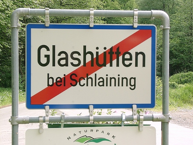 Glashütten bei Schlaining, Ortstafel